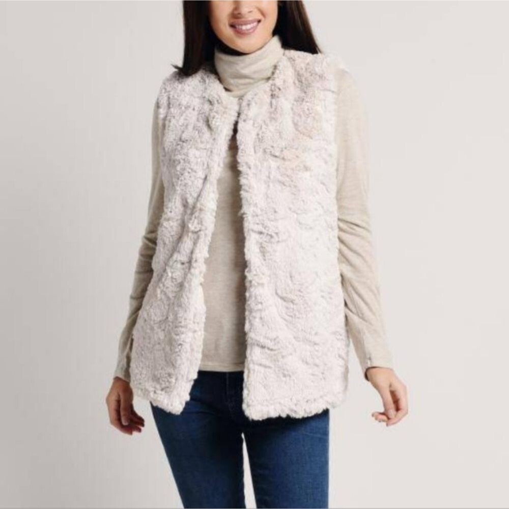 Dylan Large Cream Faux Fur Vest